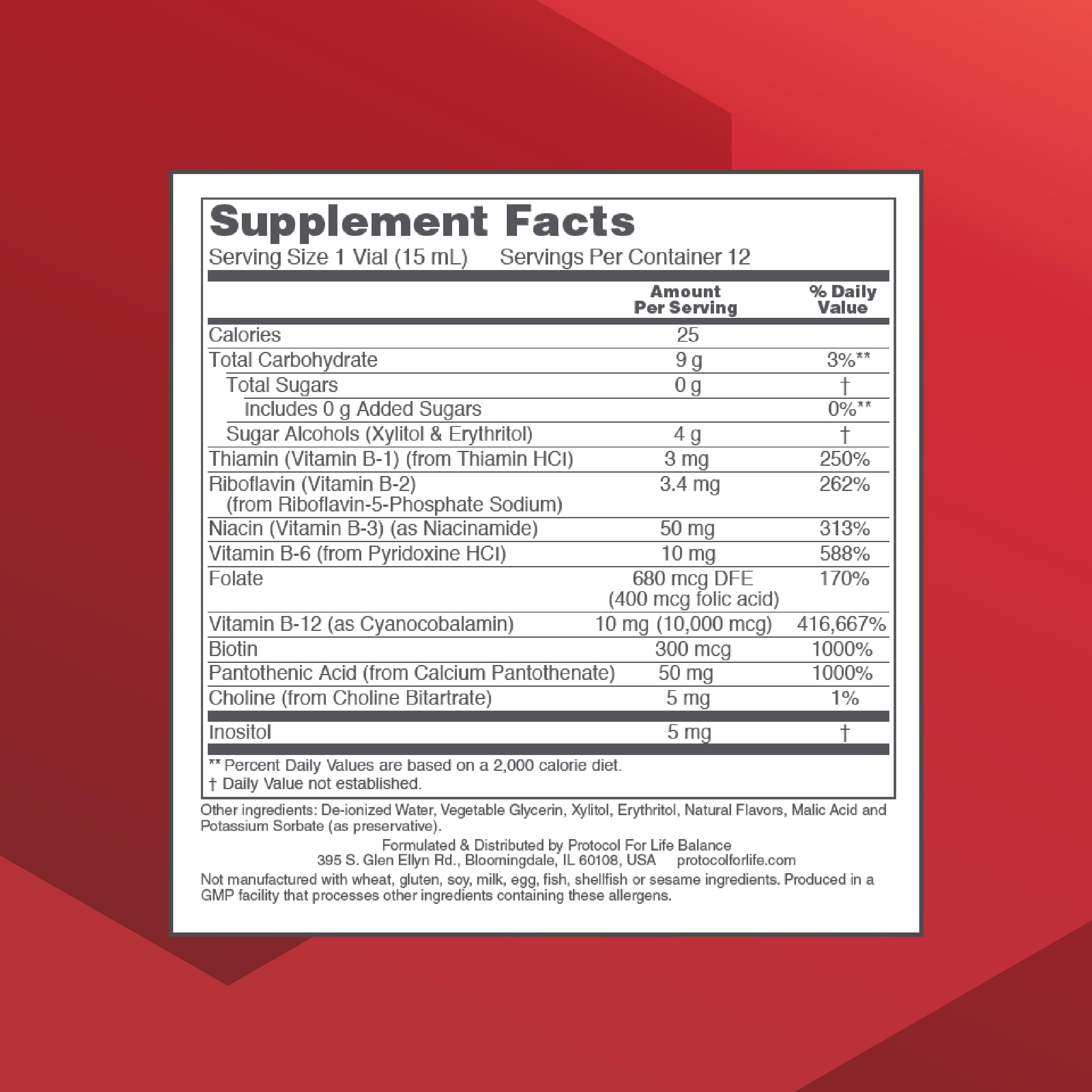 Strawberry flavor liquid B-12 vial