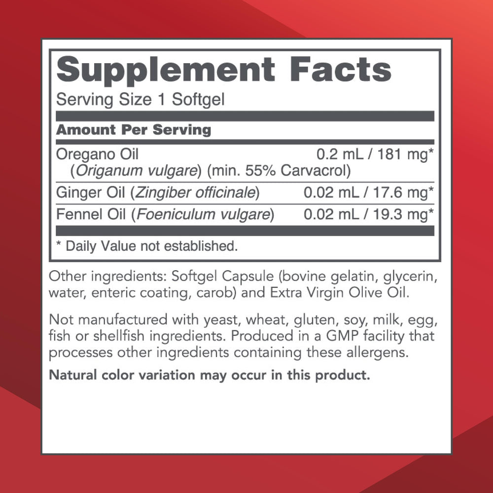 90 oregano oil softgel capsules