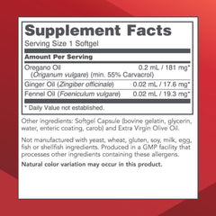 90 oregano oil softgel capsules