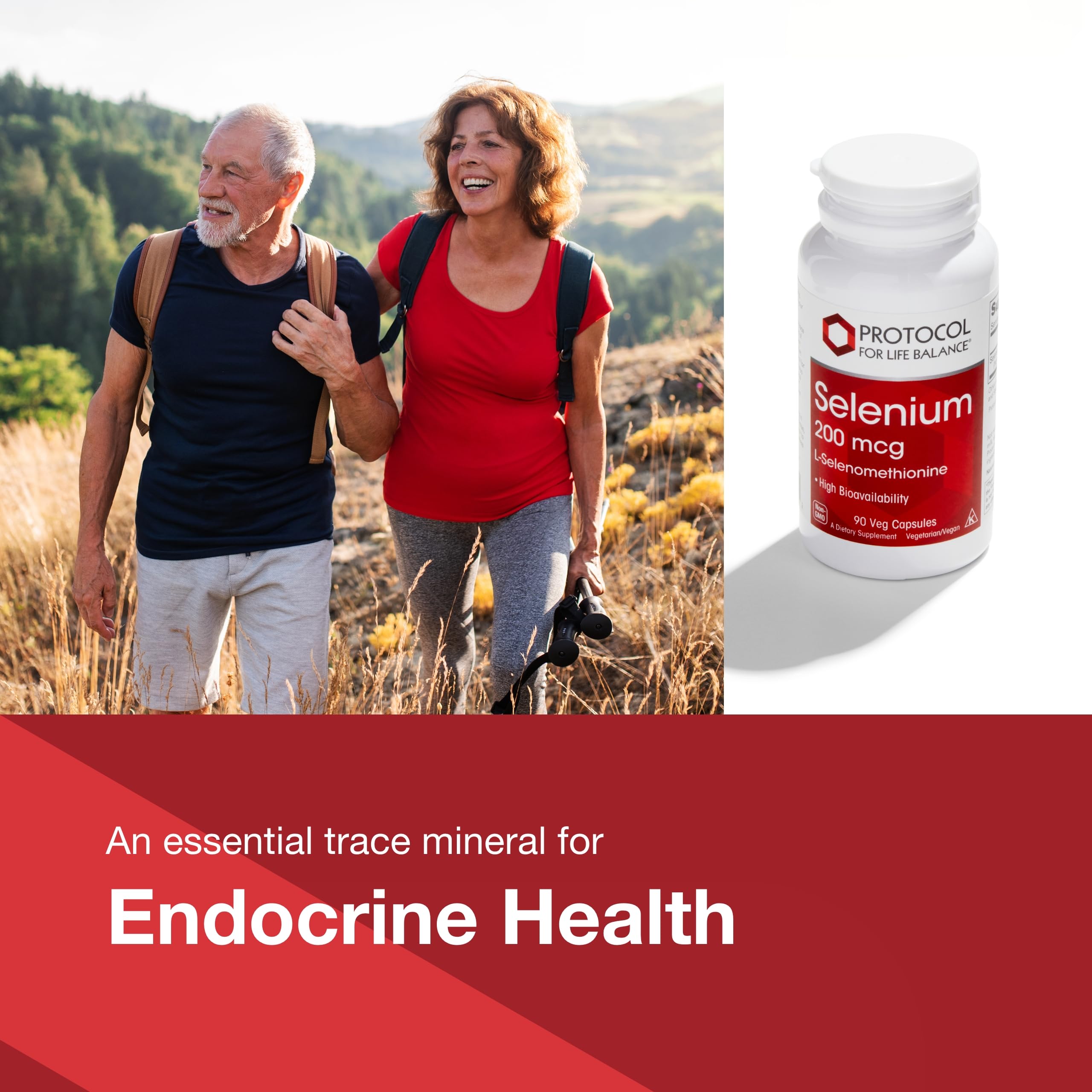 Supplement facts panel for Protocol Selenium 200mcg