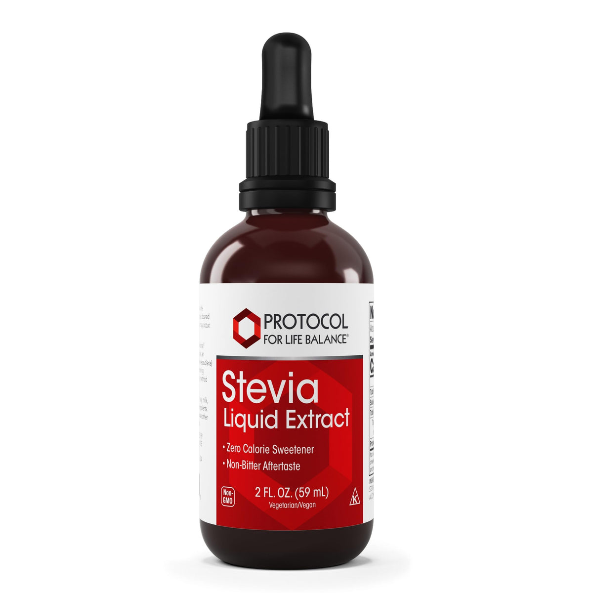 Front view of Protocol Stevia Liquid Extract bottle
