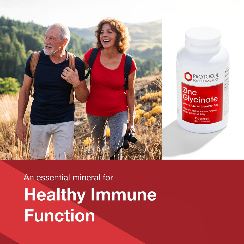 Protocol Zinc Glycinate bottle with 120 softgels