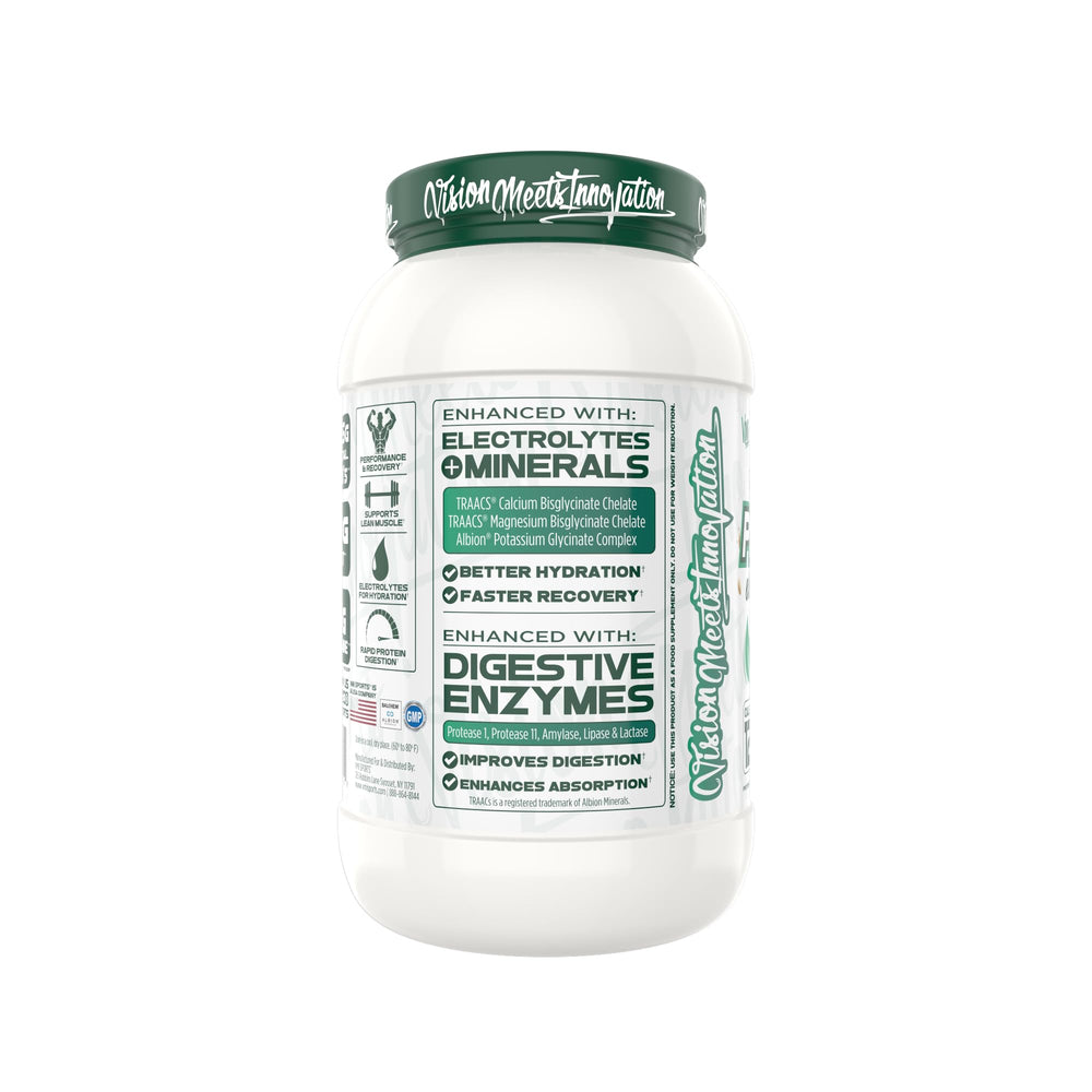 Protolyte plant-protein blend image displays pea, pumpkin seed, watermelon seed proteins for clean nutrition.