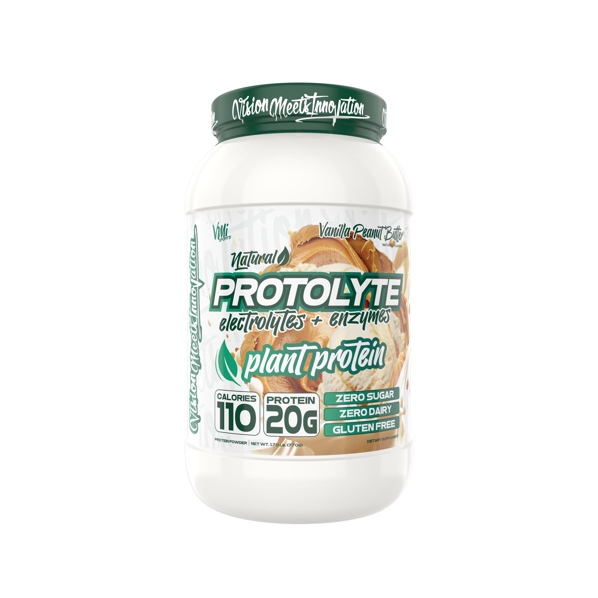 Protolyte Vanilla Peanut Butter plant protein powder jar