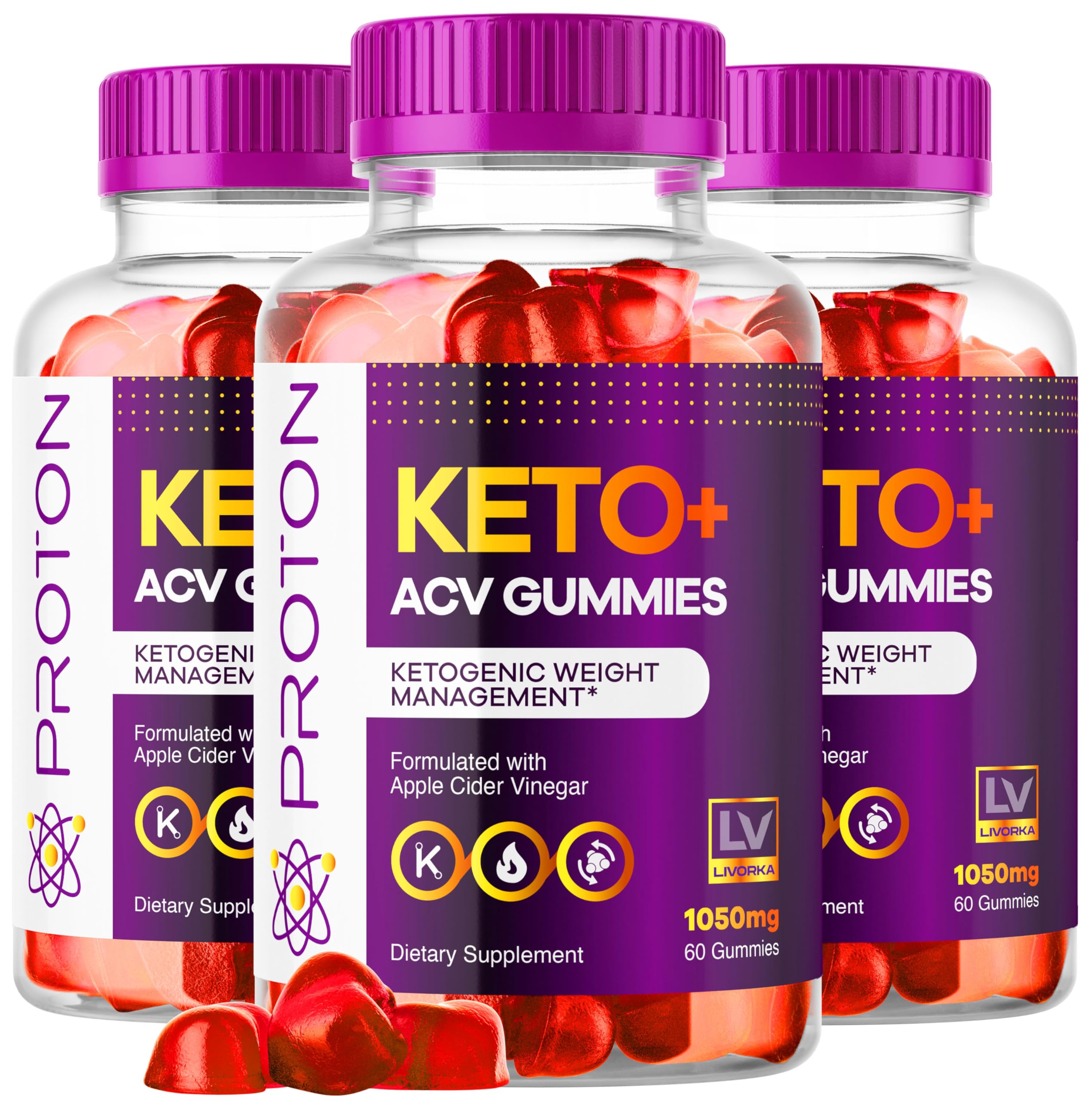 Proton Keto ACV Gummies bottle on white background