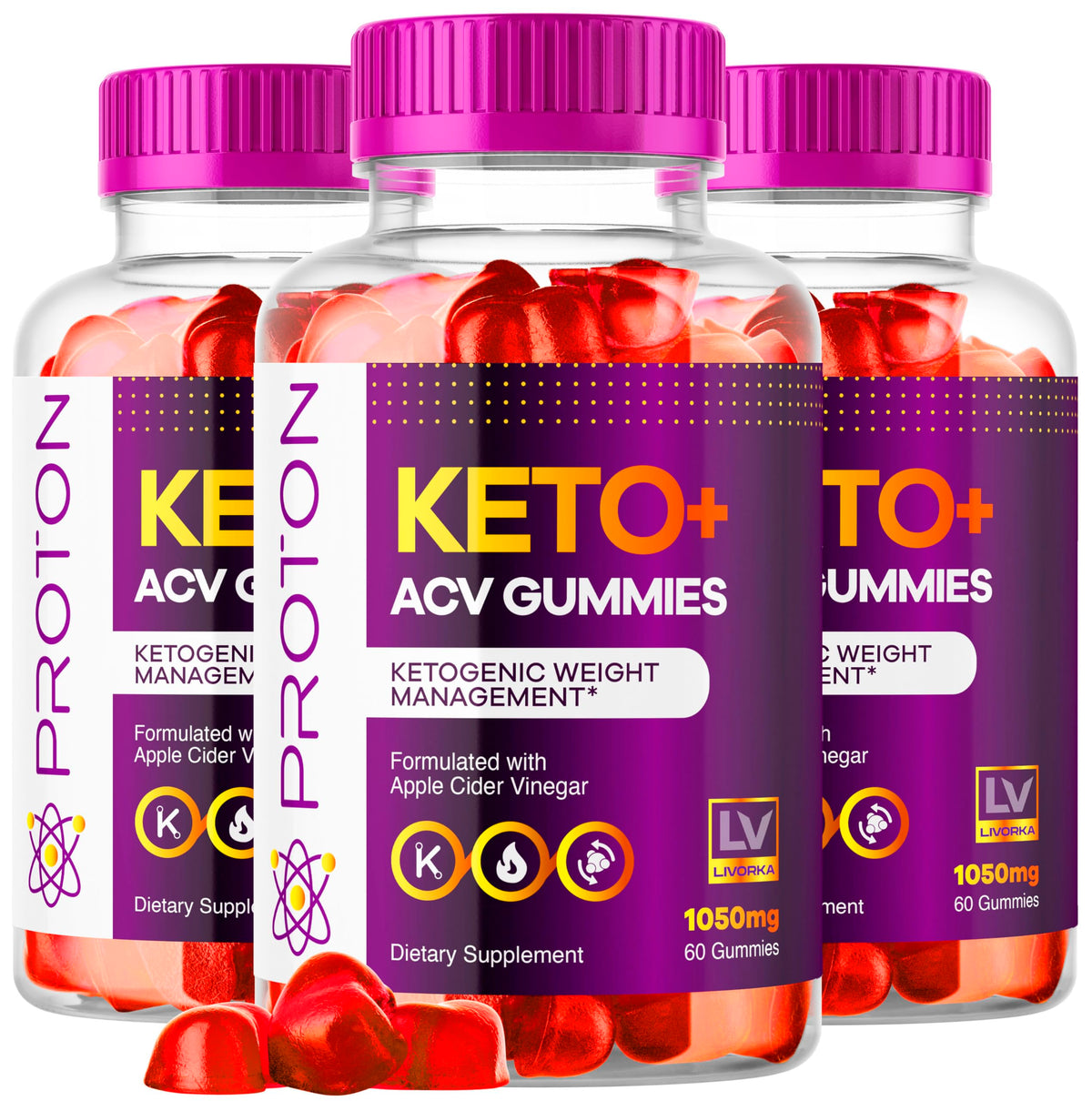 Proton Keto ACV Gummies bottle on white background