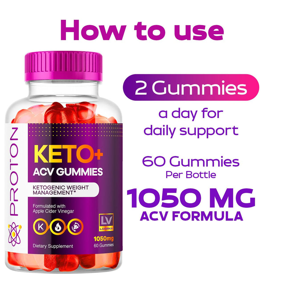 Proton Keto ACV Gummies 1050MG label close-up