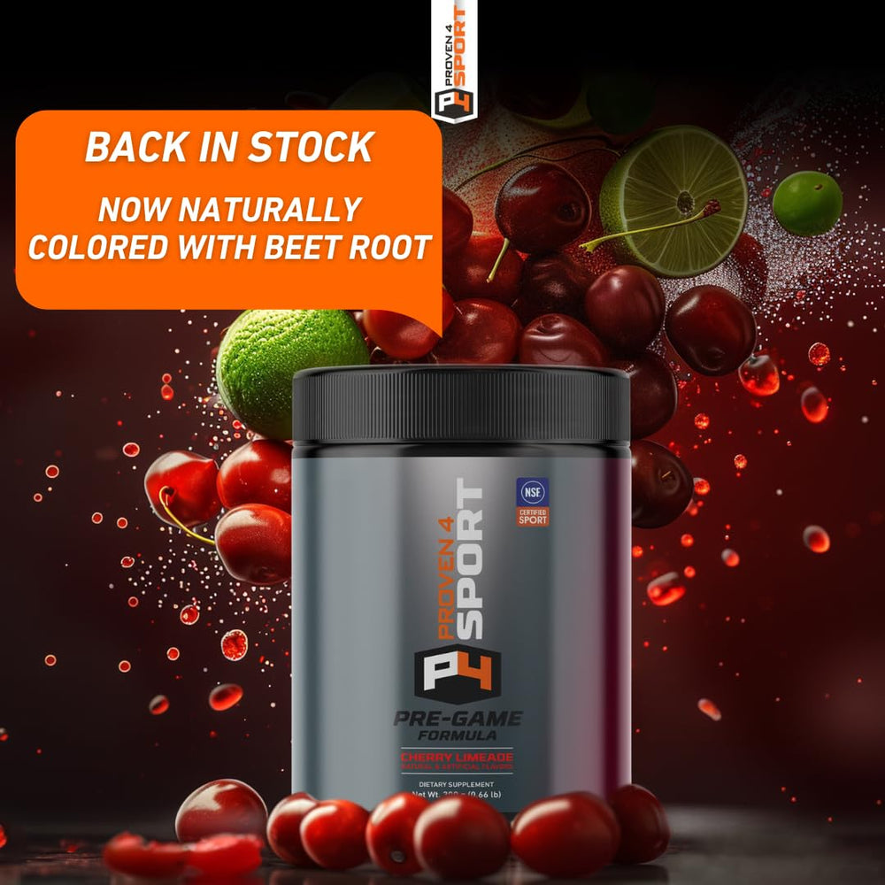 Proven4 Sport watermelon pre-workout being poured for refreshing energy