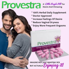 Natural health supplement Provestra packaging and tablets