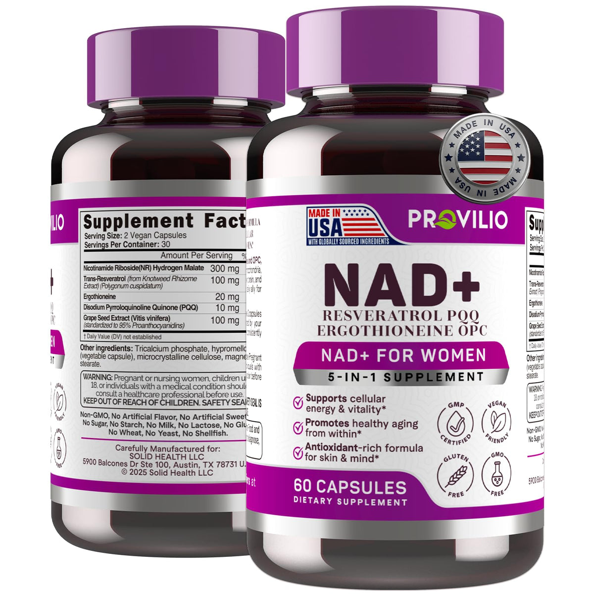 Provilio NAD+ for Women bottle - front view