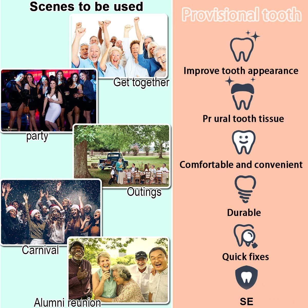 Safe and natural-looking provisional teeth example