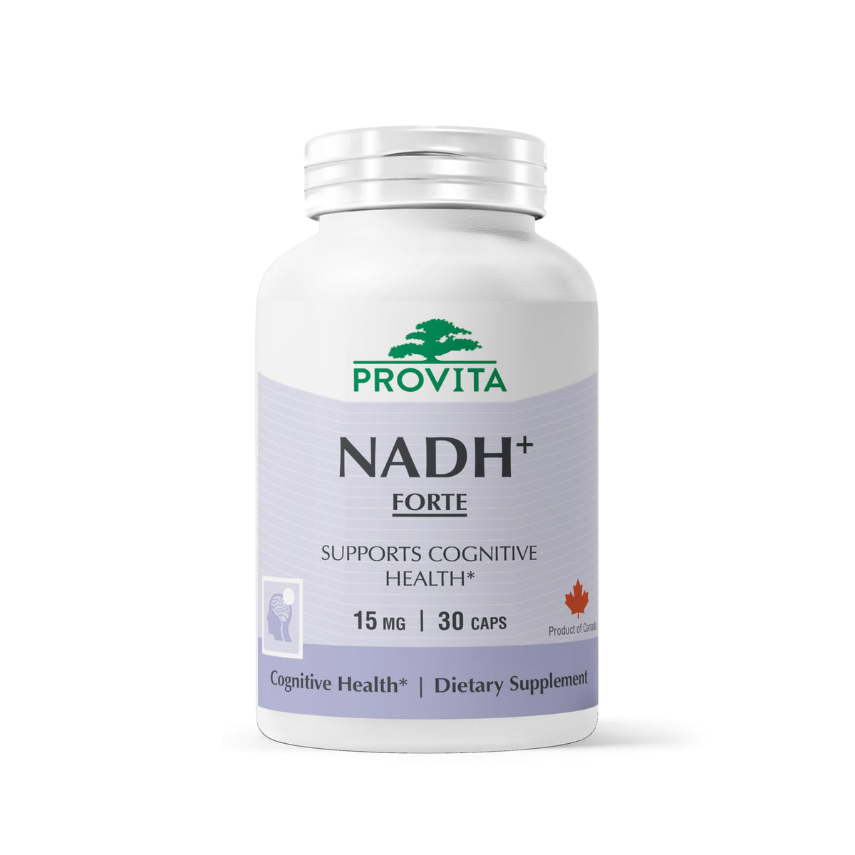 Bottle of PROVITA NADH+ Forte Cognitive Support Supplement