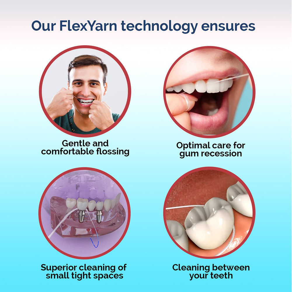 Floss threader for braces and implants with 25.4 cm length
