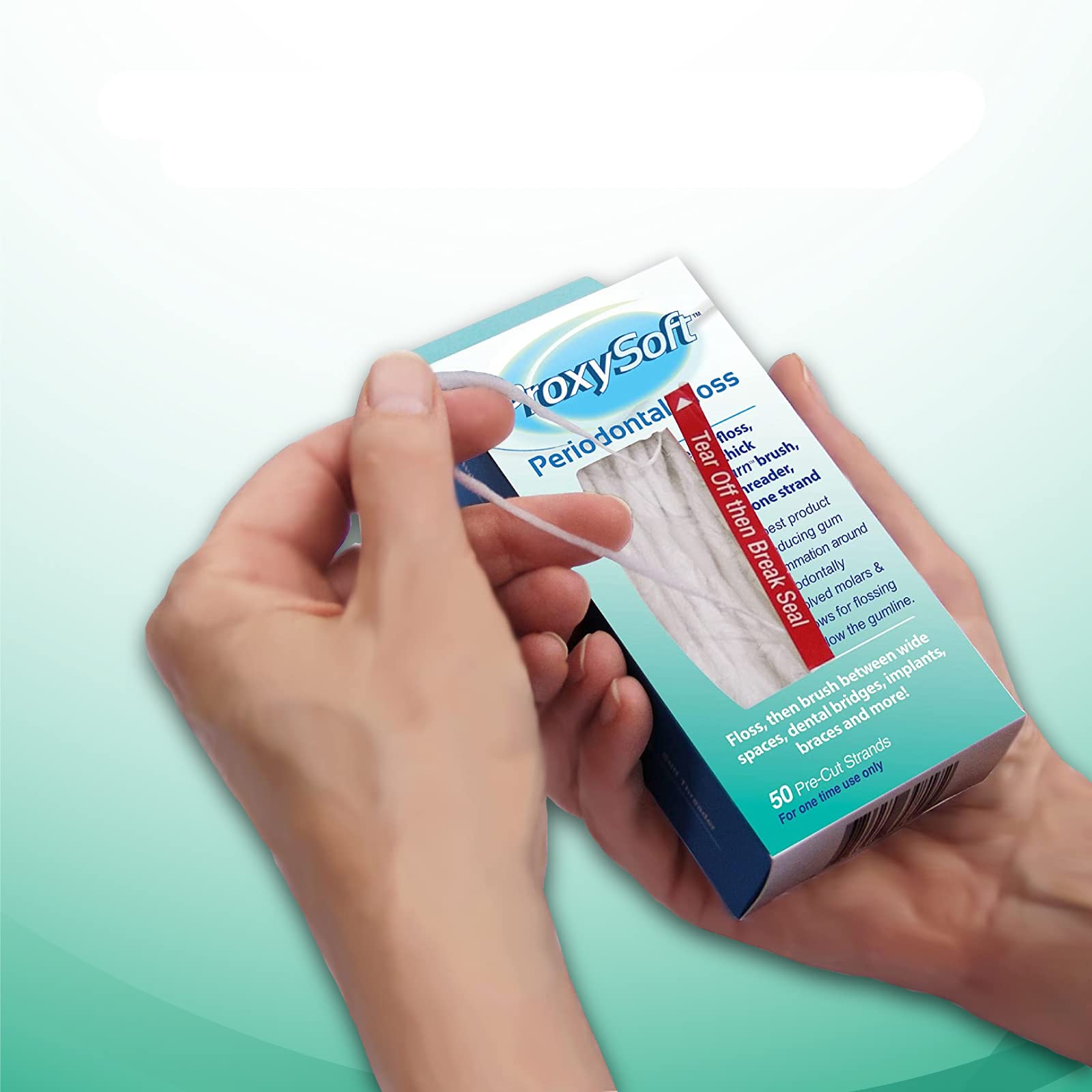 Two packs of pre-cut orthodontic thread floss