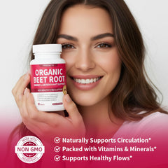 Close-up of PROZENITH beet root capsules