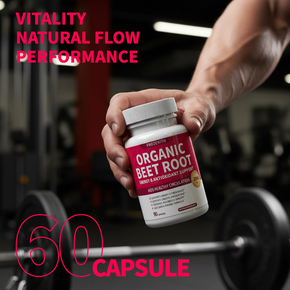 Lifestyle scene showing active use of beet root capsules