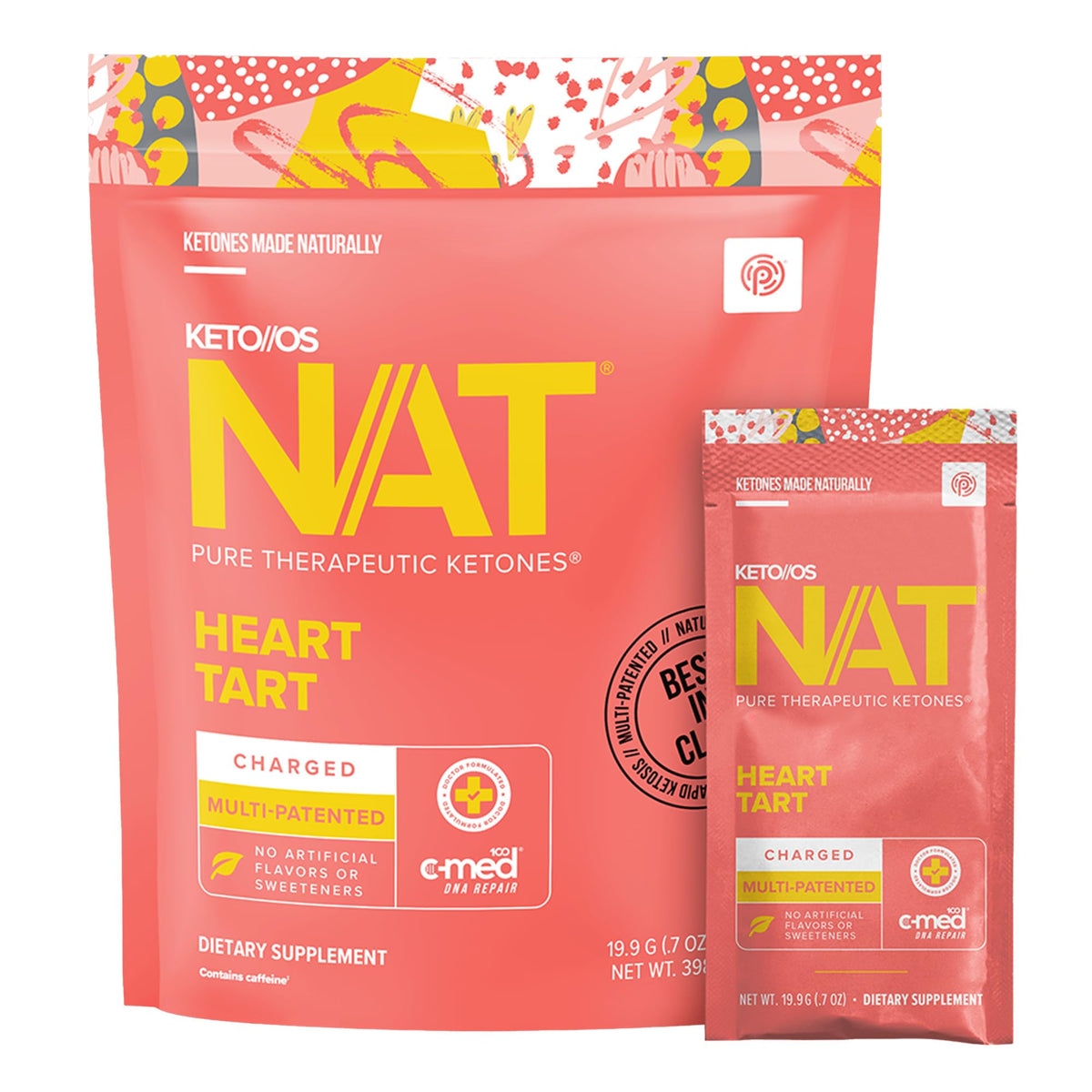 PRÜVIT Keto//OS NAT Heart Tart packet ready to mix for hydration