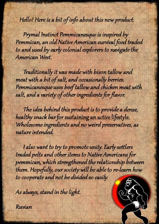 Minimalist product shot of Prymal Instinct Pemmicanesque bars with natural ingredients