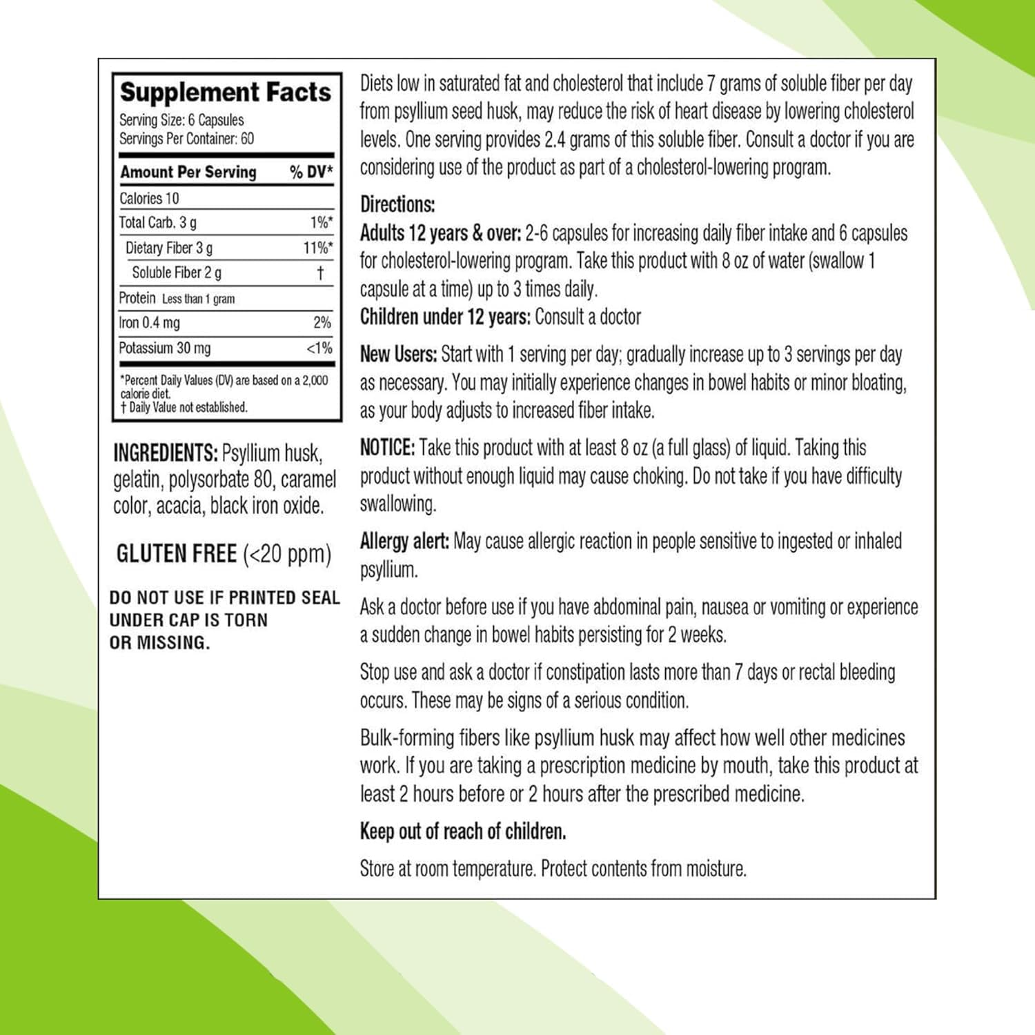 Psyllium fiber capsules supporting digestive health