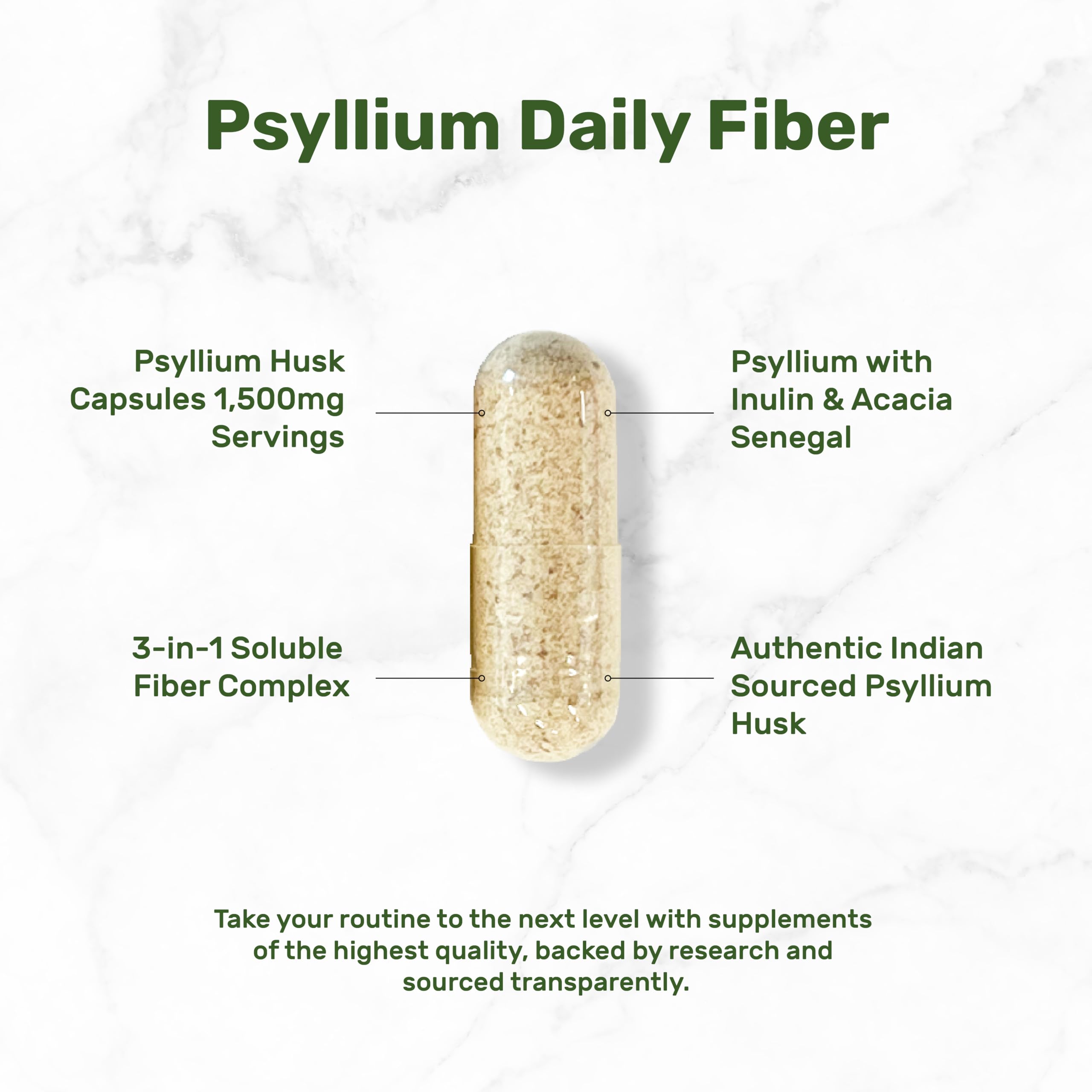 Supplement facts: psyllium husk with inulin and acacia