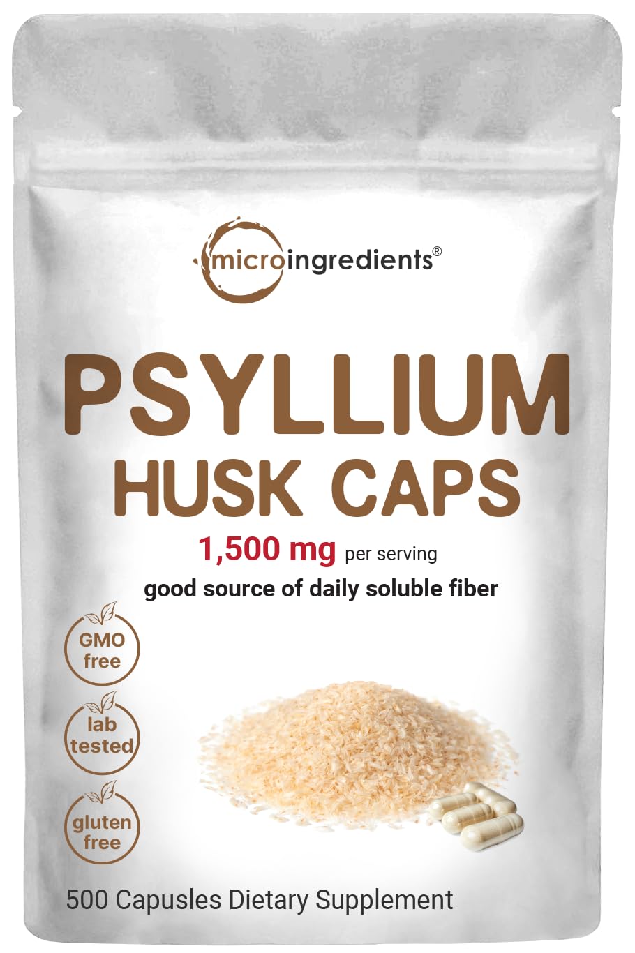 Psyllium husk capsules bottle – 500 capsules