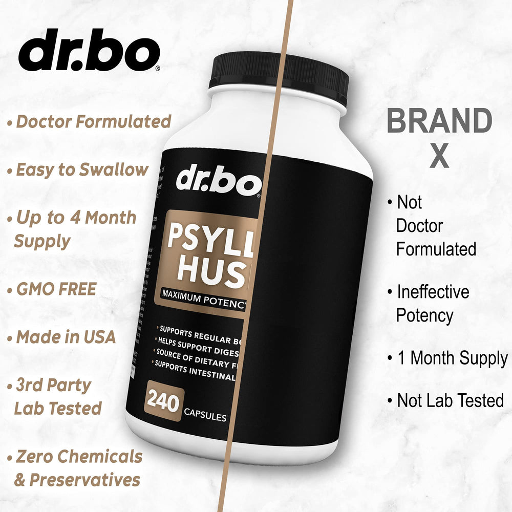 Psyllium husk capsules for diarrhea support