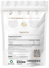 Close-up of psyllium husk capsules in a bottle