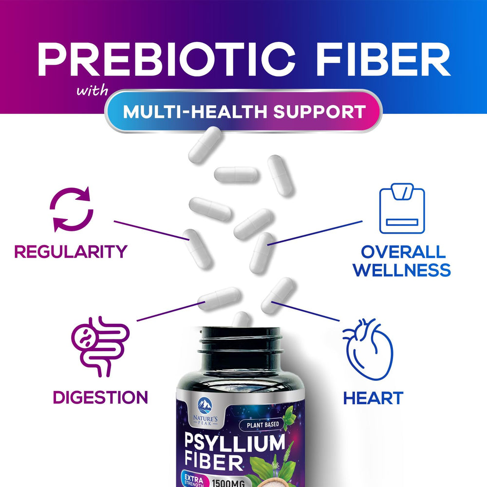 Psyllium husk capsules for dietary supplement close-up