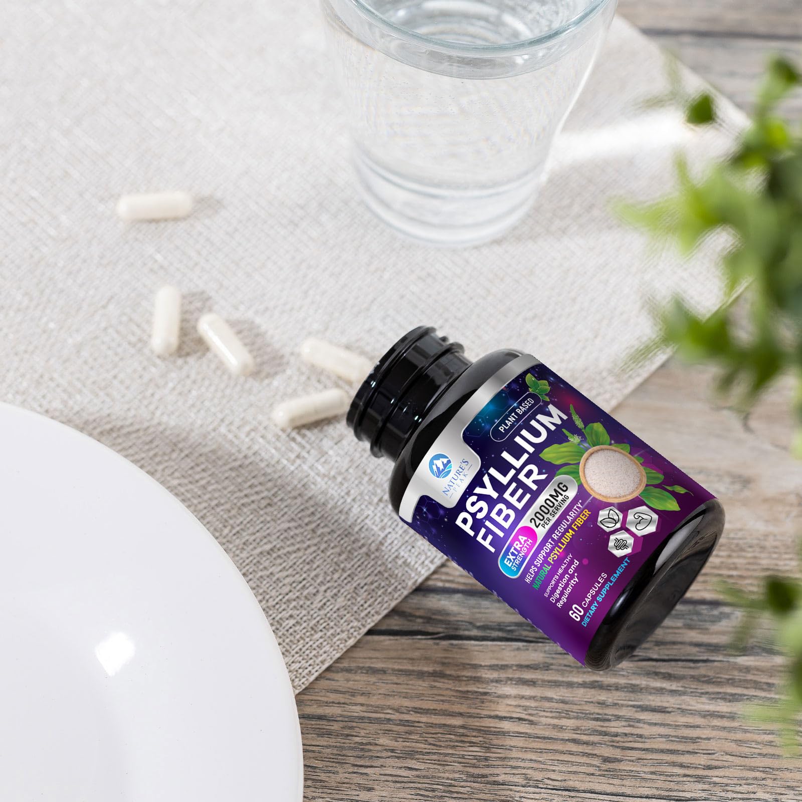 Digestive health benefits illustration for psyllium fiber