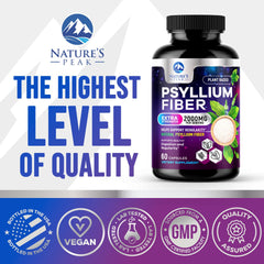Ingredients list for psyllium husk fiber 1500mg