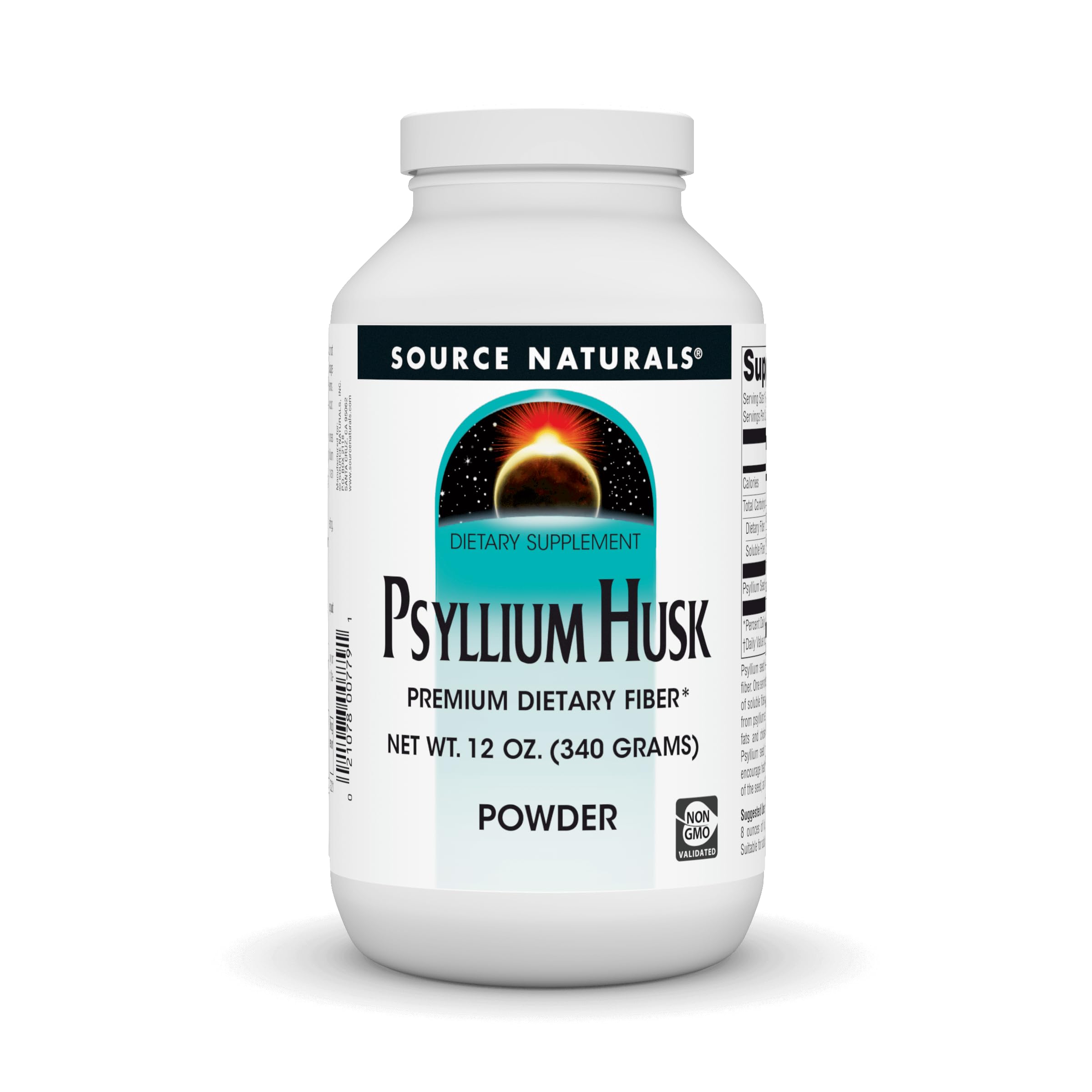 Psyllium husk powder 12 oz bottle front view