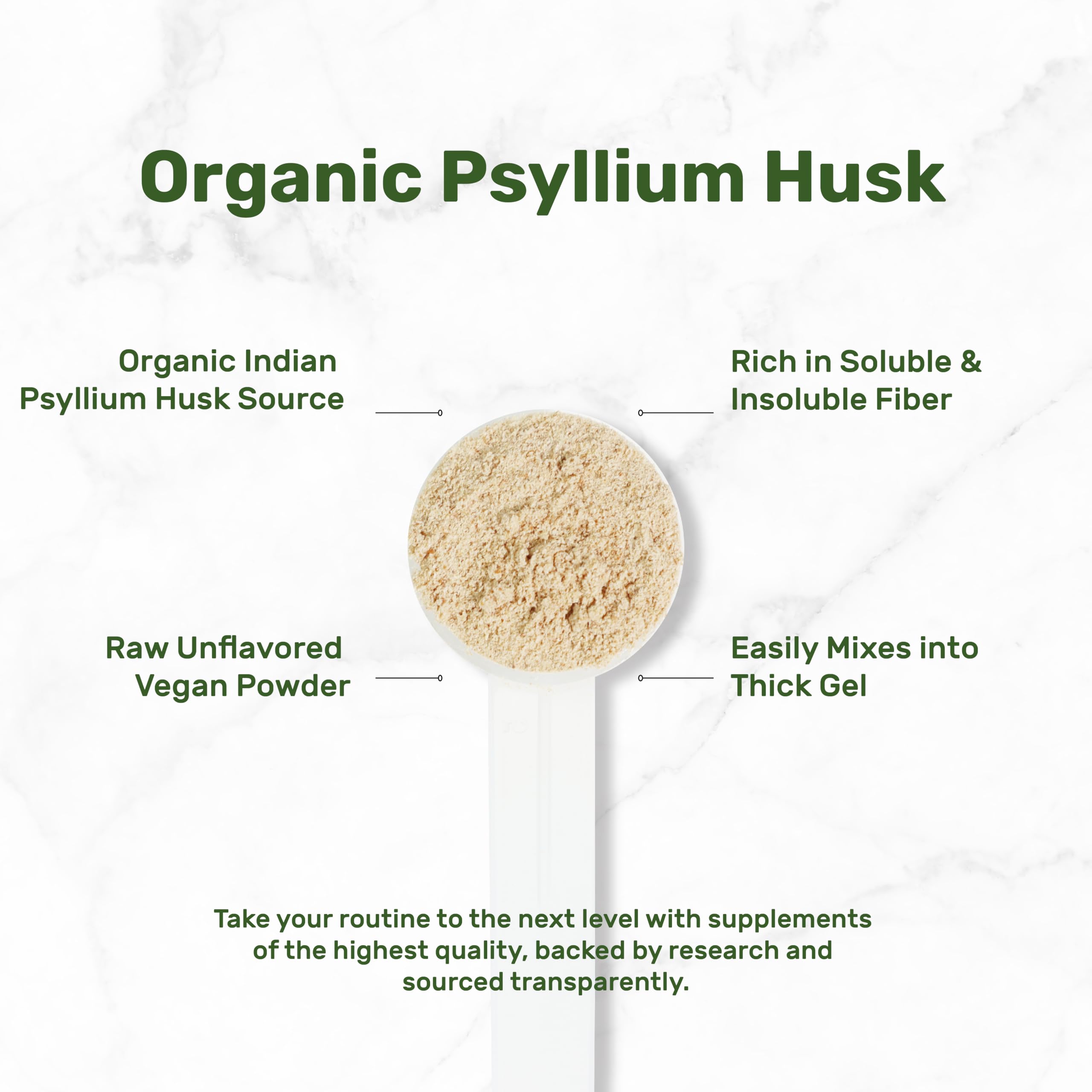 Close-up of fine psyllium husk powder texture