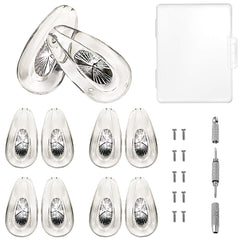 PTSLKHN eyeglass nose pads kit in silver with air-chamber design – 5 pairs