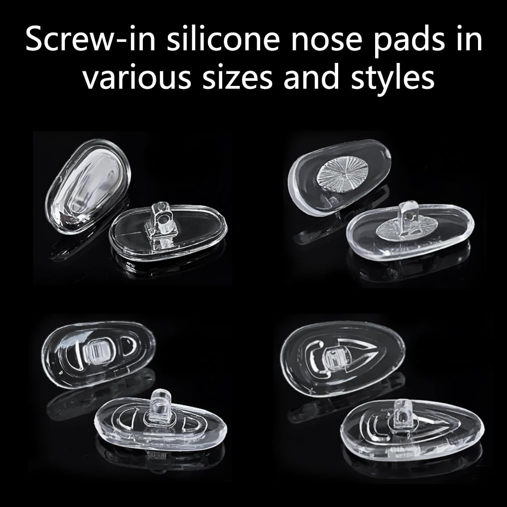 Six styles and two sizes of silicone nose pads for glasses and sunglasses