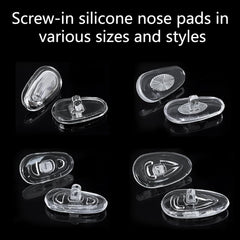 Six styles and two sizes of silicone nose pads for glasses and sunglasses