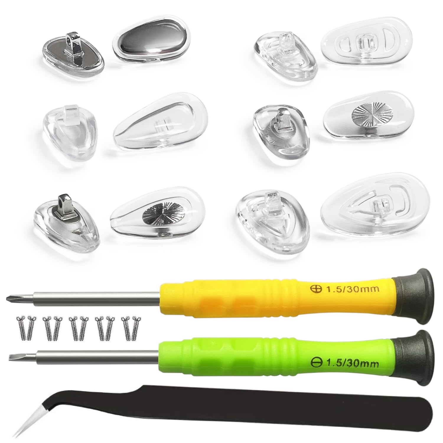 PTSLKHN screw-in nose pads kit with 12 pairs for glasses