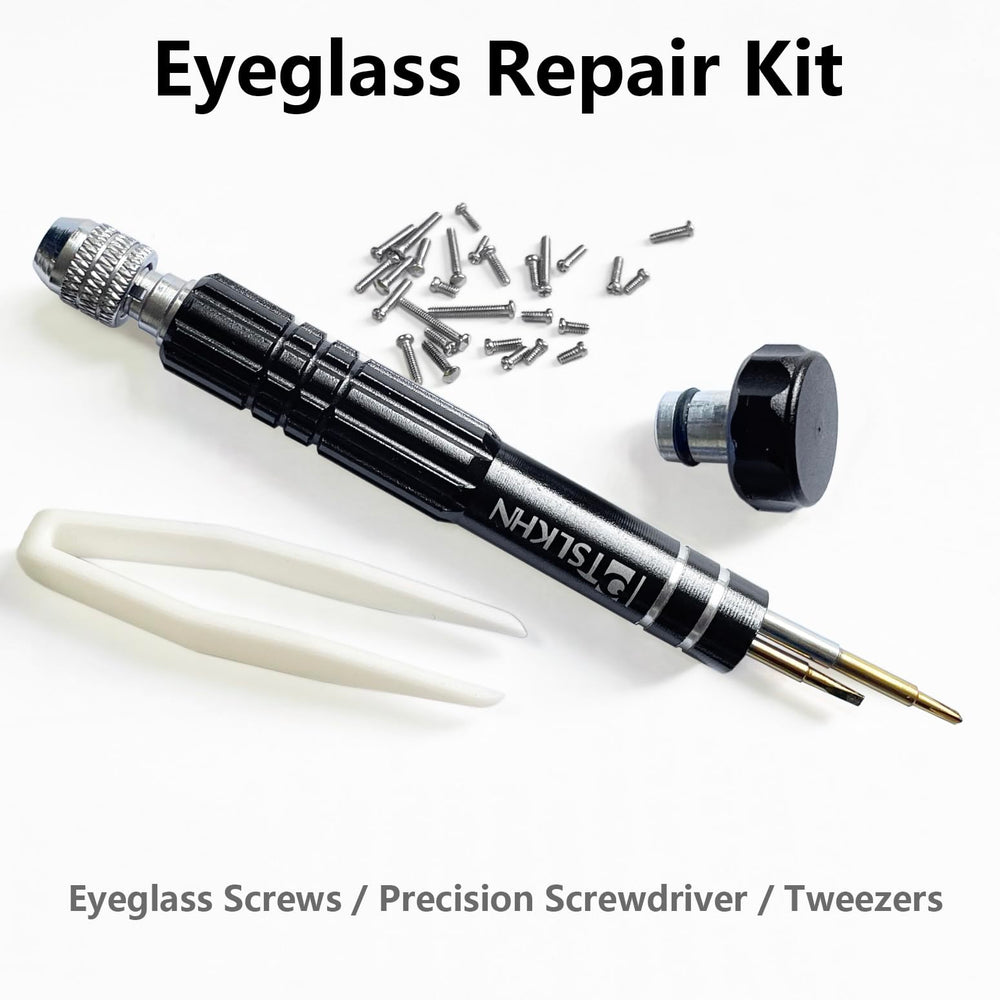 Display of 15 replacement screws included for eyeglass repair