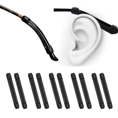 PTSLKHN silicone eyeglass ear cushions (black) – 5 pairs with packaging