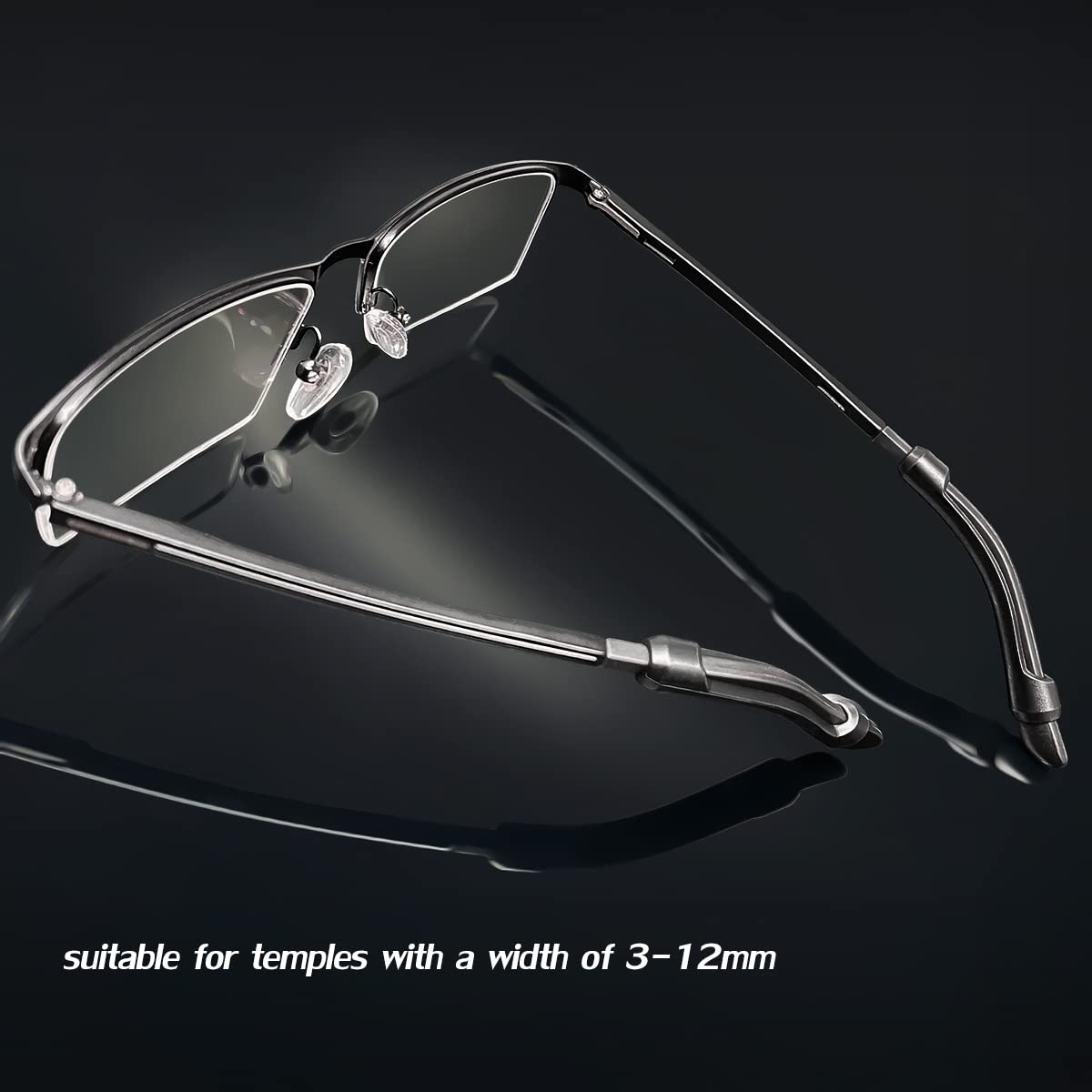 Universal fit for temple widths 0.15 to 0.4 inches