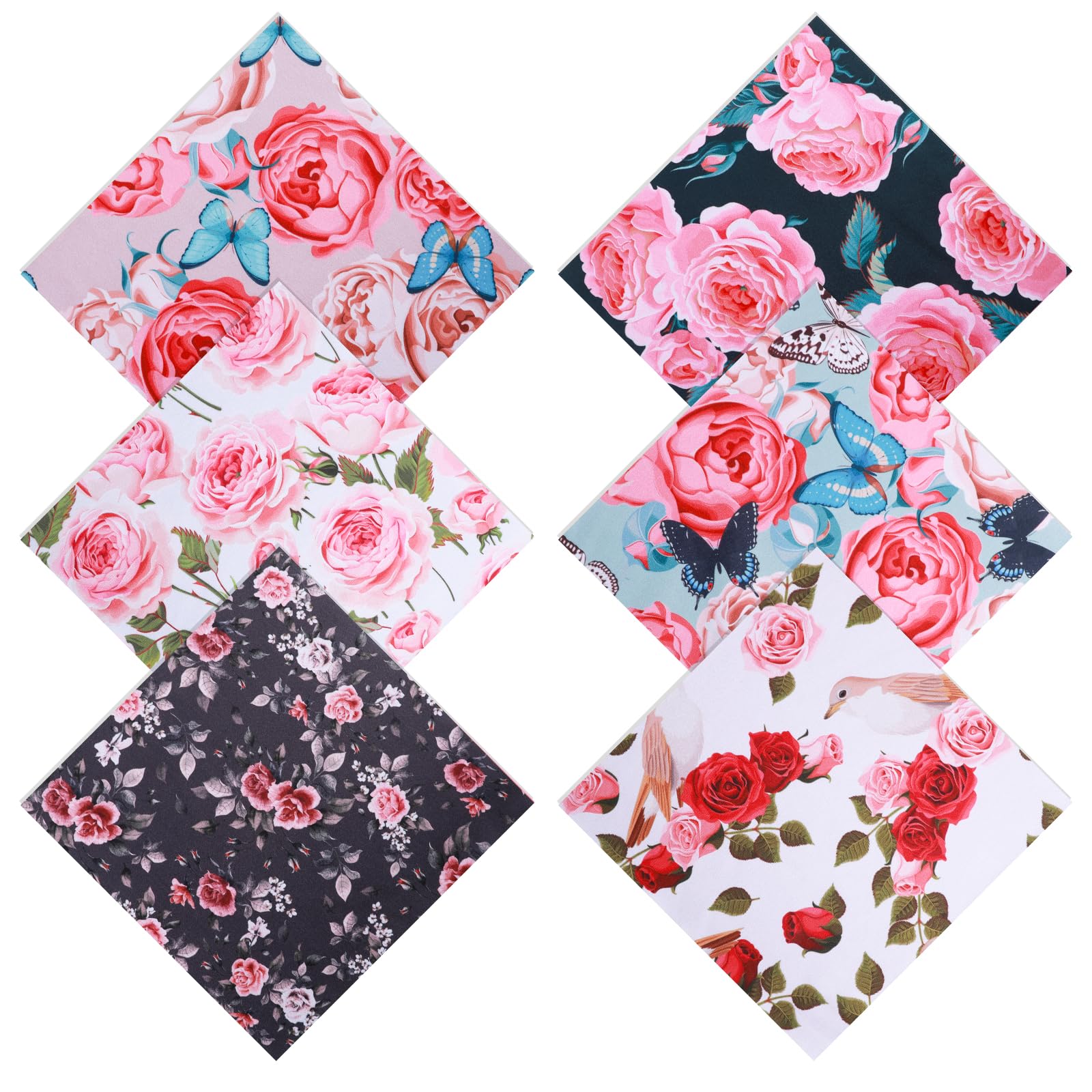 Ptwola 6 Pcs Glasses Cleaning Cloths flower design colorful microfiber suede