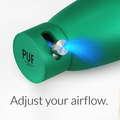 Close-up of adjustable airflow lever on PUF Emerald Edition cores