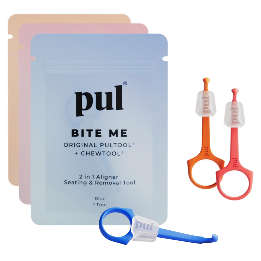 PUL 2-in-1 Aligner Chew & Removal Tool in pink variant