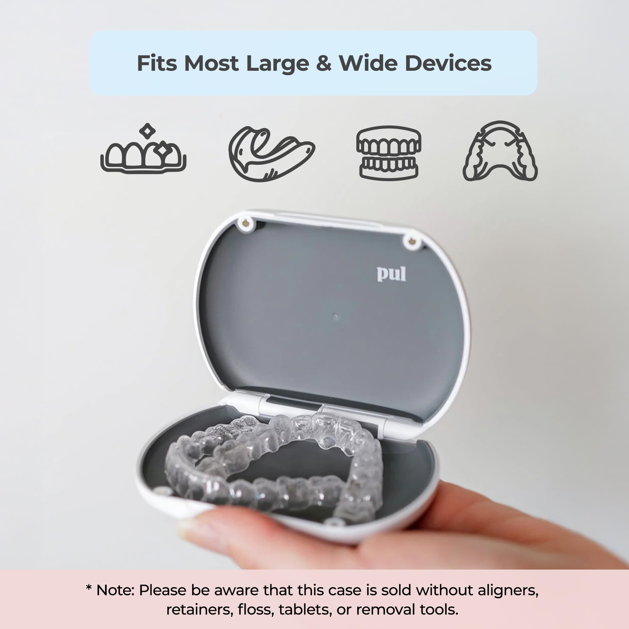 Gray PUL Case closed - slim, compact design in gray