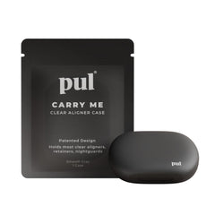 PUL Clear Aligner Case Gray - front view with magnetic closure