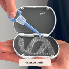 PUL Case interior with aligners and tools for Invisalign/Byte/ClearCorrect