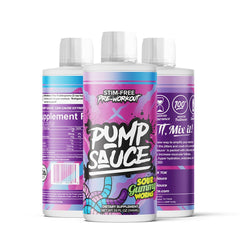 Pump Sauce label closeup highlights the full-spectrum formula for workouts.