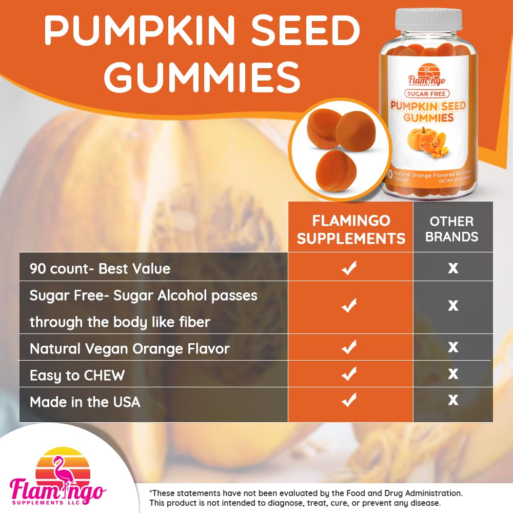Orange-flavored pumpkin seed oil gummies label and jar