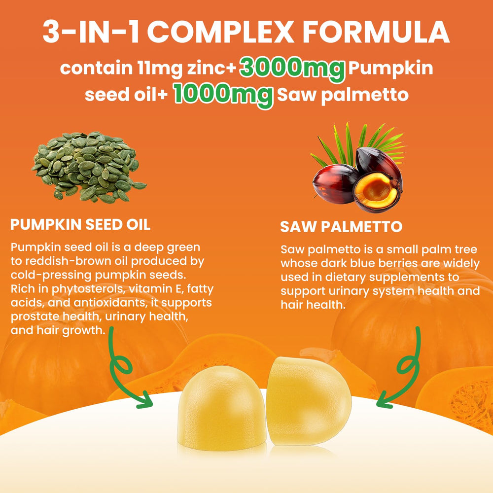 Ingredient lineup: pumpkin seed oil, saw palmetto, zinc