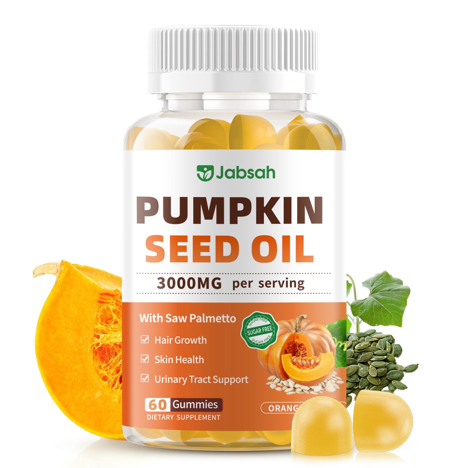 Pumpkin seed oil gummies with saw palmetto – product hero image