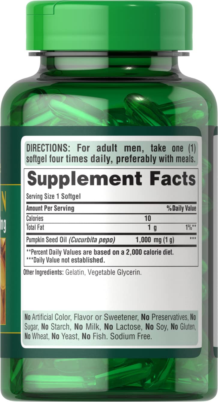 Close-up of cold-pressed pumpkin seed oil softgels